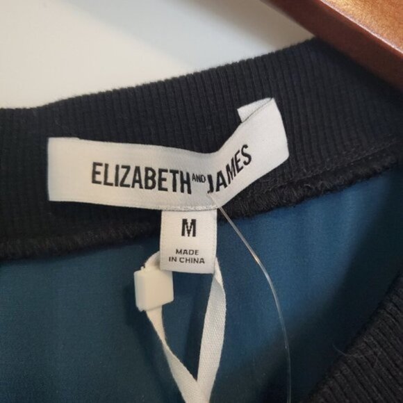 Elizabeth & James Blue/Black Brooklyn Silk Top Size M - Picture 3 of 6